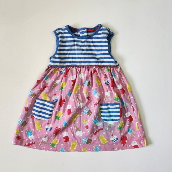 Baby Boden Sleeveless Tank Dress Stripes Popsicles Summer 18-24m Play Condition - Picture 1 of 9
